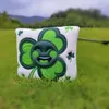 Altri prodotti per il golf Copricapo per putter da golf Lovely Clover Ricamo a forma di cartone animato Disegni AS Copertura magnetica per lama di mazza quadrata 231114