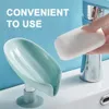 New 2PCS Suction Cup Soap Dish For bathroom Shower Portable Leaf Soap Holder Plastic Sponge Tray For Bathroom Kitchen Accessories