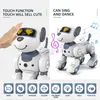 Electricrc animais engraçado rc robô eletrônico cão dublê comando de voz programável touchsense música música para brinquedos infantis 231114