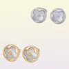 Shell Round Fourleaf Clover Earrings Korean version av Ins Style Fashion Fritillary 2106242645480