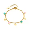 Link pulseiras moda jóias de aço inoxidável estrela mão ornamentos doces colisão pêssego coração titânio feminino