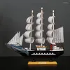 Dekorativa figurer stor storlek 33 cm karibisk svart pärla Corsair segelbåtar trä segelbåt modell hem dekoration tillbehör för levande