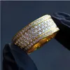 Полное мощеное круглое CZ Кольца для женщин для женщин Bling Bling Gold Color Свадебное обручальное кольцо хорошего качества