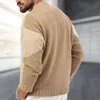 Youth Men's High end Knitted Shirt Spring and Autumn Contrast Jacquard Pullover Thick Needle Sweater Underlay SY0201