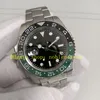 2 Style Real Photo Automatic Watches Men New Model 40mm 126720 Sprite Stainless Steel Green Right Hand Black Dial Ceramic Bezel Bracelet Sport Mechanical Watch