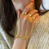 Braccialetti colletti Bracciale ad anello di dito metallo gotico per donne Anelli a catena regolabile IMMAZIONE MANAI GIOITÀ DI GIOCHI