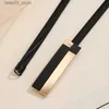 Riemen Vrouwen Metalen Riem Zwart Lente Taille Riem Elastische Tailleband voor Vrouwen Jurk Decoratie Dunne Taille Keten Kleding Accessoires Q231115