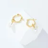 Kolczyki obręcze Charms Fashion Retro Twist Pearl Silver 925 dla kobiet skręcone 18 -karatowe złoto Trendowa biżuteria 2023