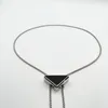 Designer Dames Taille Ketting Zilver Metalen Riemen Vrouwelijke Verstelbare Taille Keten Mode driehoeken Zwarte Rok Accessoires Luxe Merk Riem