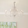 Hängslampor American Country Chandelier Simple Living Room sovrum matljus retro vit café klädbutik kristall