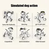 Electricrc Animals Funny RC Robot Electronic Dog Stunt Voice Command TouchSense Music Song for Boys Girls Children's Toys 18011 231114