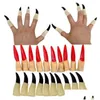 Party Favor Halloween Day Props Vampire Zombie False Finger Sets Ghost Witch Fingernils Decoration WA1042 Drop Delivery Home Garden DHMRK