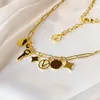 Fashion Pendant Necklaces Jewelry Designer Necklace for Women Gold Plated Thick Chain Flower Letter V Key Luxury Wedding Party Gift Box Bijoux De Luxe