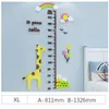 Wall Stickers Cartoon Space Universe Hoogte Maatregel Sticker voor kinderkamer Mural Gurnum Record Ruler Chart Decals 1p