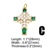 Pendant Necklaces OCESRIO Copper CZ Virgin Mary For Necklace Gold Plated Green Cross Jewelry Making Supplies Beads Crucifix Pdta818