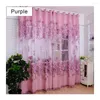 Cortina 1 peça flor jacquard tule janela cortina renda bordada oca pura voile cortinas quarto varanda sala de estar decoração