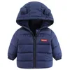 Jassen 2022 Winter Effen Kinderen Donsjack voor Jongens Dikke Capuchon Bovenkleding Jas Herfst Baby Kids Katoen Gevoerde Kleding 1-6 jaar J231115