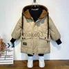 Down Coat 6-14 år Autumn Winter Boys Down Jacket Varm Baby Boy Coat Huven Dragkedja Ytterkläder Parka Gift Kids kläder J231115