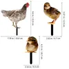 Decorative Figurines 9 Pcs Lifelike Garden 3d Chicken Stakes Decoration Acrylic Chick Signs Layout Prop