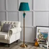 Floor Lamps American Vintage Ceramic Led Lamp Living Room Study Remote Control Dim Standing Bedroom Bedside Light Home Decor