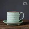 Canecas Cerâmica Caneca Pires Conjunto Vintage Japonês Leite Inglês Chá da Tarde Estilo Simples Copo de Cerâmica Áspero