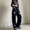 Spodnie damskie s y2k japońskie streetwear vintage moda czarne dżinsy workowate duże spodnie koreańskie letnie ubrania graficzne 231114
