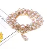 Naszyjniki wisiorek naturalny słodkowodny naszyjnik perłowy różowy okrągły kształt wykwintne akcesoria Kobiety Naszyjnik Dziewczyny Wedding Party Jewelry 231115