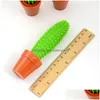 Ballpoint Pens schattige groene cactus 0,5 mm blauwe inkt Signature Ball Point Kids Gift School Office Leveringen Koreaans briefpapier W0289 Drop D DHBLF