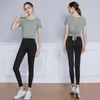 Yoga -outfit 2023 Workout Set Women Sports Suit Gym Kleding Running Leggings Leggings Top zomer Fitness Training Jogging Sportswear 2 stks