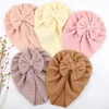 Cotton Frosted Bowknot Baby Indian Hat Kids Rands Solid Winter Warm Hat Hat Nyfödd söt Twist Bow Beanie Hair Accessories