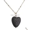 Pendentif Colliers Mode Plaqué Or 5 Couleurs Amour Coeur Pierre De Lave Collier Aromathérapie Huile Essentielle Diffuseur Pour Femmes Dhgarden Dh0Uh