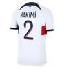 Maillots White Away Mbappe 7 축구 유니폼 Dembele Black R. Sanches Hakimi 23 24 Enfants Maillot 2023 Fourt Football Shirts 남자 키트 어린이 장비 유니폼