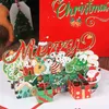 10PC cartes de voeux arbre de Noël 3D Popup carte de Noël mousseux fantaisie carte de voeux arbre de Noël bénédiction carte-cadeau 231115