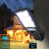 Trädgårdsdekorationer LED Solar Street Lights Outdoor 117COB 8 Pack Lamp med 3 Light Mode Waterproof Motion Sensor Security Lighting för 230414