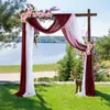 Dekorativa blommor kransar Gaze Chiffon Wedding Arch Decoration Garden Party Drapon Chiffon Fabric Draping Curtain Outdoor Drapery Ceremony 230414