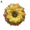 Decorative Flowers Easter Bee Sunflower Wreath Festival Ornaments Artificial Garland Pendants Wall Door Flower Home Decor Hanging Party C9J5