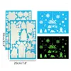 Wall Stickers 2pcs Marry Christmas Luminous Snowflake Glow In The Dark Decal Window Glass For Home Xmas Year 2023