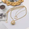 20 Stil Luxus Designer Marke Doppel Brief Halsketten Ball Anhänger Kette Pullover Halskette für Mode Frauen Hochzeit Geschenk Schmuck Zubehör