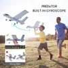 航空機Modle Z51 Predator RC Glider 24G 2CHハンドスロー光付きのフォームプレーン固定660mm翼幅の戦闘玩具男の子の子供向け231114