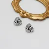 Stud -oorbellen peri'sbox goud/zilveren kleur twisted touw drievoudige rij geometrisch voor vrouwen minimalistische studs 2023 trendy