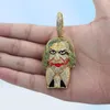 18K Gold Clown Joker Pendant Necklace Iced Out Micro Paved Cubic Zircon Men Bling Hip Hop Jewelry2873417