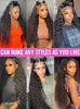 Synthetic s 40 Inch Deep Wave 13x6 Lace Frontal Human Hair Brazilian Curly 360 13x4 HD Front Pre Plucked Glueless 231115