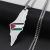 Hänghalsband HNSP Karta över Palestina rostfritt stålkedjan halsband för män kvinnor juvel