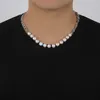 Choker Montage Hiphop Men Pearl Necklace Punk Rostfritt stål Färgglad kort hals för manlig kedjekedjan Trend Fashion Jewelry