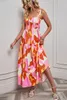 Women's Party Dresses 2023 Summer Bohemian Floral Printed Strapless Beach Party Long Maxi Dress