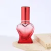 10ml aşk kalp şekli parfüm şişeleri cam atomizer mini koku moda bayan sprey koku doldurulabilir boş su atomizör seyahat örneği kozmetik ambalaj