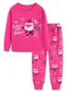 Dziewczyny z piżamami świąteczne druk Pajama z długim rękawem na zimę 231115