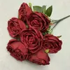 Decorative Flowers Artificial Plants Seven Imperial Concubine Rose Bouquets Home Garden Decorate