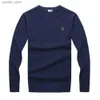 Herrtröjor 2022 Ny högkvalitativ stickad EW Design Spring Autumn 100% bomullströjor Male Casual Solid Color Jumper Pull Homme 8507 Q231115