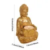 Bougeoirs Bouddha Photophore Statue Résine Chandelier Votive Durable Zen Pour Patio Intérieur Jardin Maison Salon